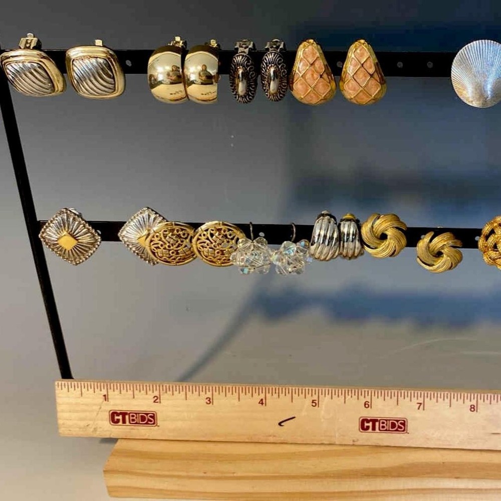 Beautiful Array Of Elegant Vintage Clip On Earrings - Silver, Gold, Coral, Shell